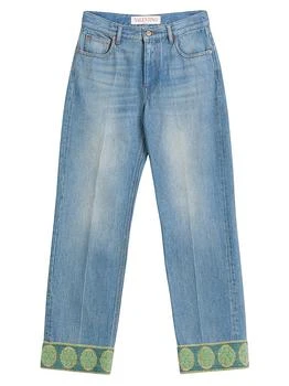 Valentino | Denim Trousers with Jacquard Trims