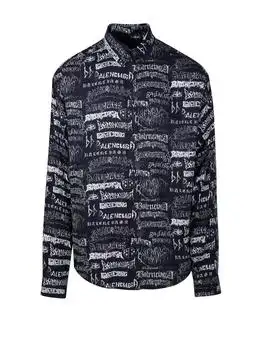 Balenciaga | Balenciaga All-Over Logo Long-Sleeve Shirt