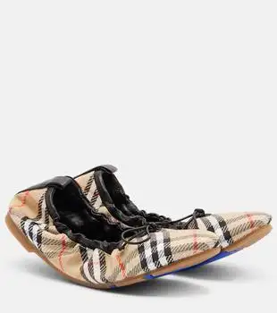Burberry | Fawn Burberry Check ballet flats