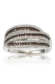 Sterling Silver White 
Chocolate CZ Ring