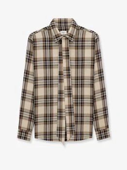 Yves Saint Laurent | Cotton tartan lavallière shirt