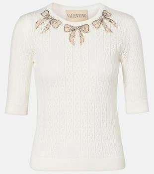 Valentino | Crystal-embellished cotton sweater