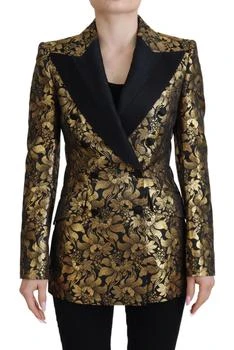Dolce & Gabbana | gold Jacquard Coat Blazer Women's Jacket