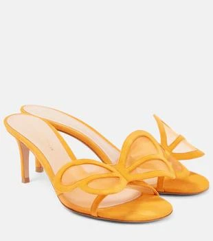 Gianvito Rossi | Ilia suede-trimmed mesh mules