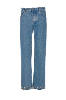 Valentino | Valentino Eyelet Detailed Straight Leg Jeans