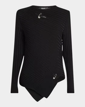 Versace | Safety-Pin Cutout Vanise Knit Sweater