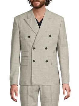 Versace | ​Double-Breasted Mélange Wool-Blend Blazer