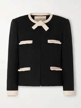 Valentino | Bow-detailed Wool-blend Tweed Jacket - IT36