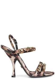 Dolce & Gabbana | Dolce & Gabbana Embellished Leopard Printed Sandals