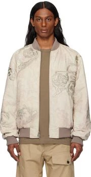 Dries Van Noten | Off-White 
Pink Floral Reversible Bomber Jacket