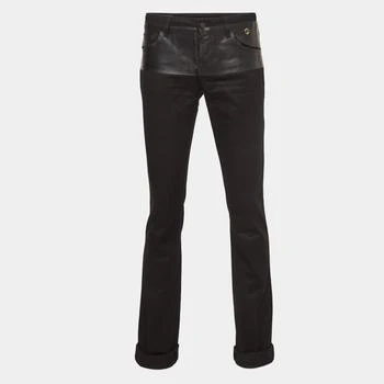 Gucci | Gucci Black Cotton Leather Trim Pants XS