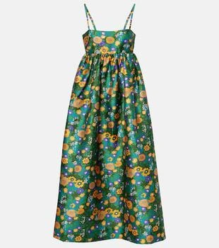 Printed open-back midi dress