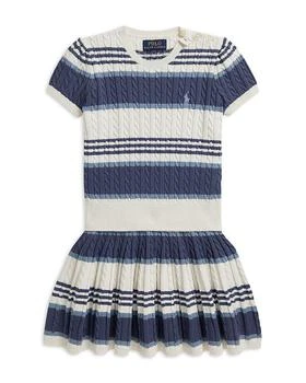 Ralph Lauren Girls' Striped Cable Cotton Sweater & Skirt Set - Little Kid, Big Kid