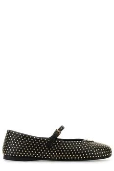Prada | Prada Triangle-Logo Stud-Embellished Ballerina Shoes