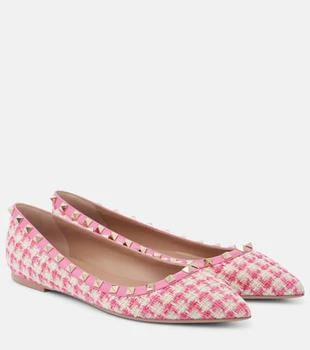 Valentino | Rockstud tweed ballet flats