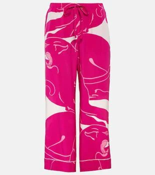 Valentino | Panther crêpe de chine pants
