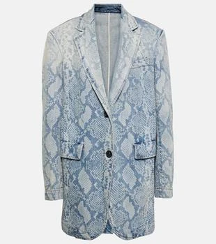 Max Mara | Snake-effect denim blazer