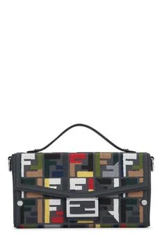 Fendi | Fendi Baguette Soft Trunk FF Embroidered Tote Bag