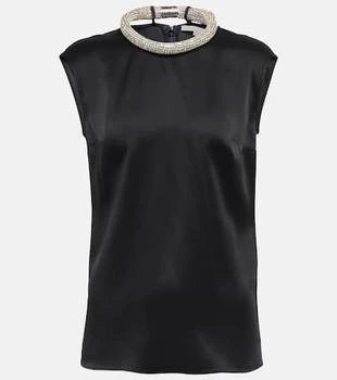Stella McCartney | Crystal-embellished satin top