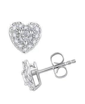 Macy
s | Diamond Heart Shape Halo Stud Earrings (1/2 ct. t.w.) in 10k White Gold