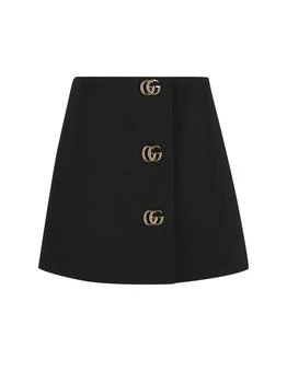 Gucci | Gucci Double G Button Crêpe Skirt