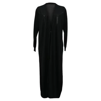 Salvatore Ferragamo | Ferragamo V-neck Long Cardigan in Black Virgin Wool