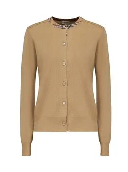 Burberry | Burberry Checked-Neck Buttoned Cardigan