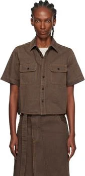 Sacai | Brown Paneled Denim Shirt
