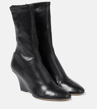 Khaite | Apollo wedge leather ankle boots