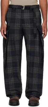 Sacai | Black Plaid Cargo Pants