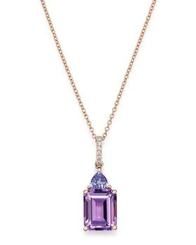 Bloomingdale's | Amethyst & Tanzanite Pendant Necklace in 14K Rose Gold, 18"