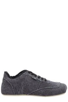 MM6 | MM6 Maison Margiela Frayed-Trim Lace-Up Sneakers
