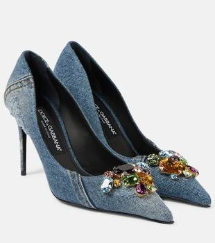 Dolce & Gabbana | Crystal-embellished denim pumps