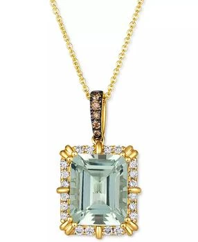 Le Vian | Mint Julep Quartz (3-3/4 ct. t.w.) 
Diamond (1/3 ct. t.w.) Adjustable 20" Pendant Necklace in 14k Gold