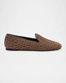 Brunello Cucinelli | Suede Monili Net Slip-On Loafers