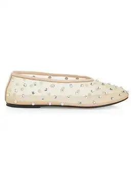 Khaite | Marcy Crystal-Embellished Mesh Flats