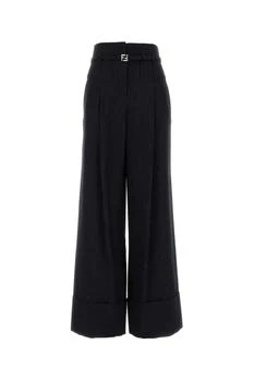Fendi | Fendi Belted Waist Pinstriped Wide-Leg Trousers