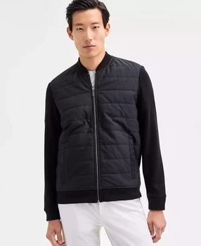 Men
s Long Sleeve Mixed Media Jacket, Macy
s Exclusive