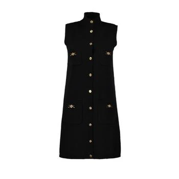 Versace | Versace Sleeveless Button-Up Knitted Mini Dress