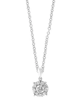 Effy | EFFY® Diamond Halo 18" Pendant Necklace (1/2 ct. t.w.) in 14k White Gold