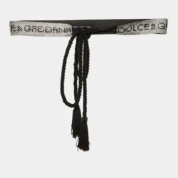 Dolce & Gabbana | Dolce & Gabbana Waist Belt Black Crystals and Satin