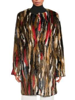 Multicolor Faux Fur Coat