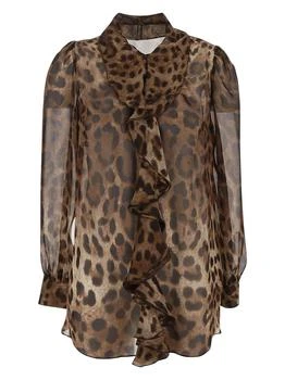 Dolce & Gabbana | Dolce & Gabbana Leopard Print Long-Sleeved Blouse