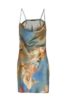 Balmain | Balmain Sky Printed Satin Babydoll Dress