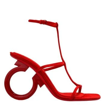 Salvatore Ferragamo | Ferragamo Red Elina T-Strap Gancini Sandals