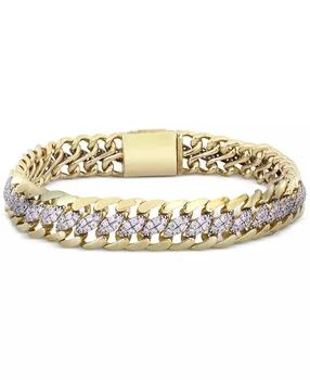 Macy's | Men's Diamond Curb Link Chain Bracelet (5 ct. t.w.) in 10k Gold