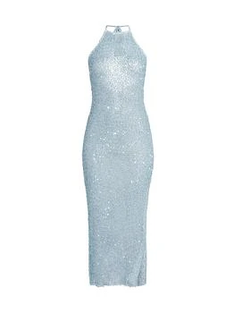 Sequined Mesh Halterneck Dress