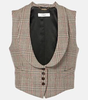 Chloé | Prince of Wales wool-blend waistcoat