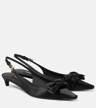 Dolce
Gabbana | Bow-detail satin slingback pumps