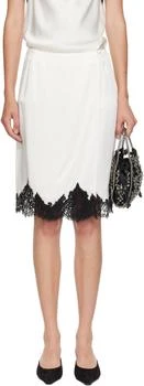 Stella McCartney | Off-White Lace Satin Midi Skirt